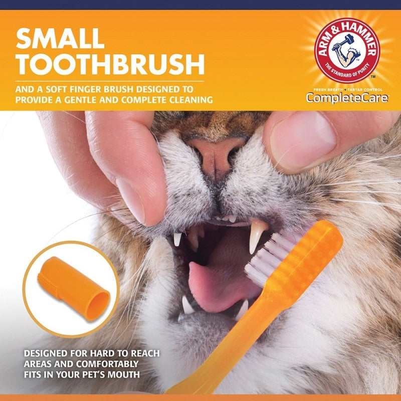 Arm & Hammer Complete Care Dental Kit for Cats - Toothbrush, Finger Brush and Toothpaste 70ml