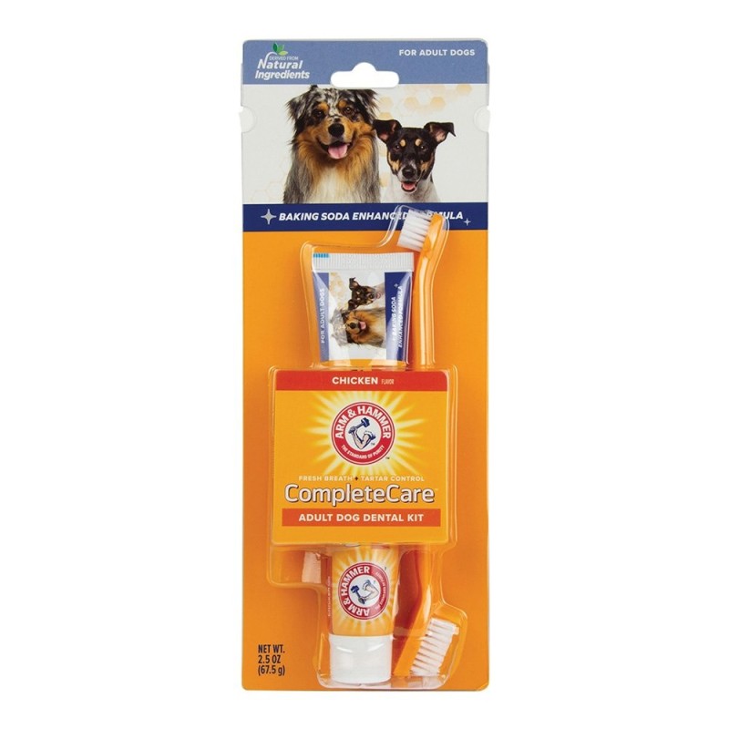 Arm & Hammer Complete Care Dental Kit for Dogs - Toothbrush, Finger Brush and Toothpaste 70ml