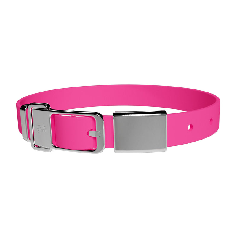 frank green Neon Pink Dog Collar and Tag Large-Habitat Pet Supplies