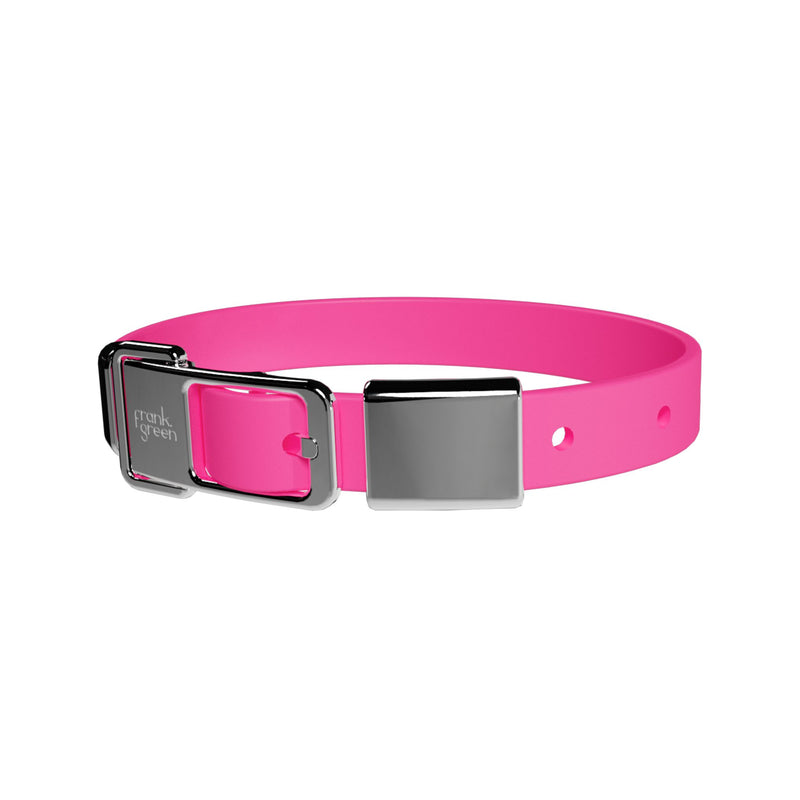 frank green Neon Pink Dog Collar and Tag Medium-Habitat Pet Supplies