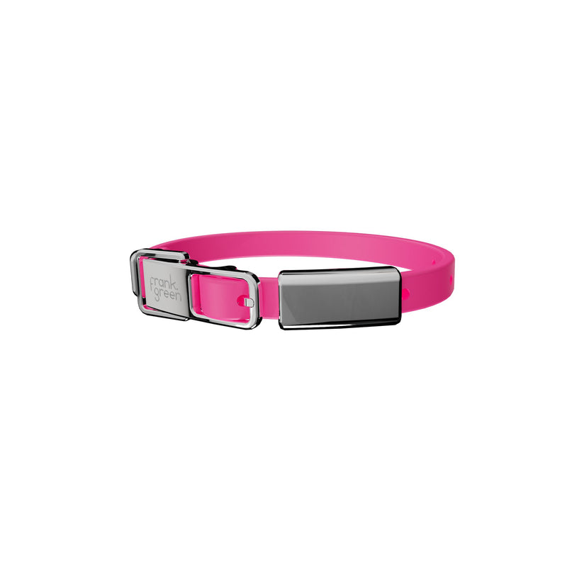 frank green Neon Pink Dog Collar and Tag Small-Habitat Pet Supplies