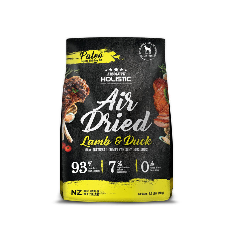 Absolute Holistic Air Dried Dog Food Lamb and Duck 1kg