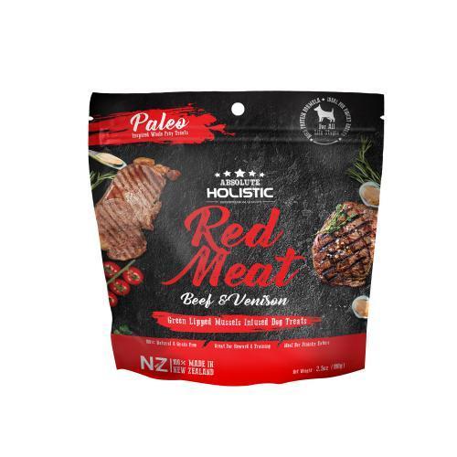 Absolute Holistic Air Dried Dog Treats Red Meat Beef and Venison 100g^^^-Habitat Pet Supplies
