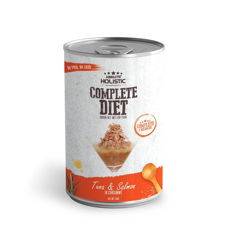 Absolute Holistic Complete Diet Cat Tuna and Salmon Wet Food 150g^^^-Habitat Pet Supplies