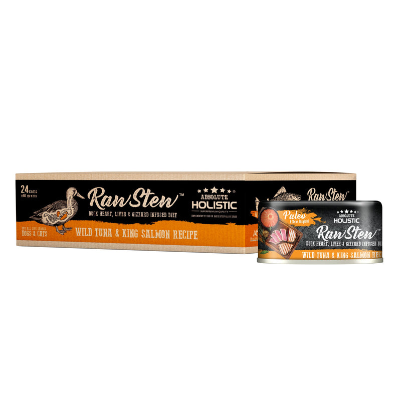 Absolute Holistic RawStew Cat Tuna and Salmon Wet Food 80g x 24-Habitat Pet Supplies