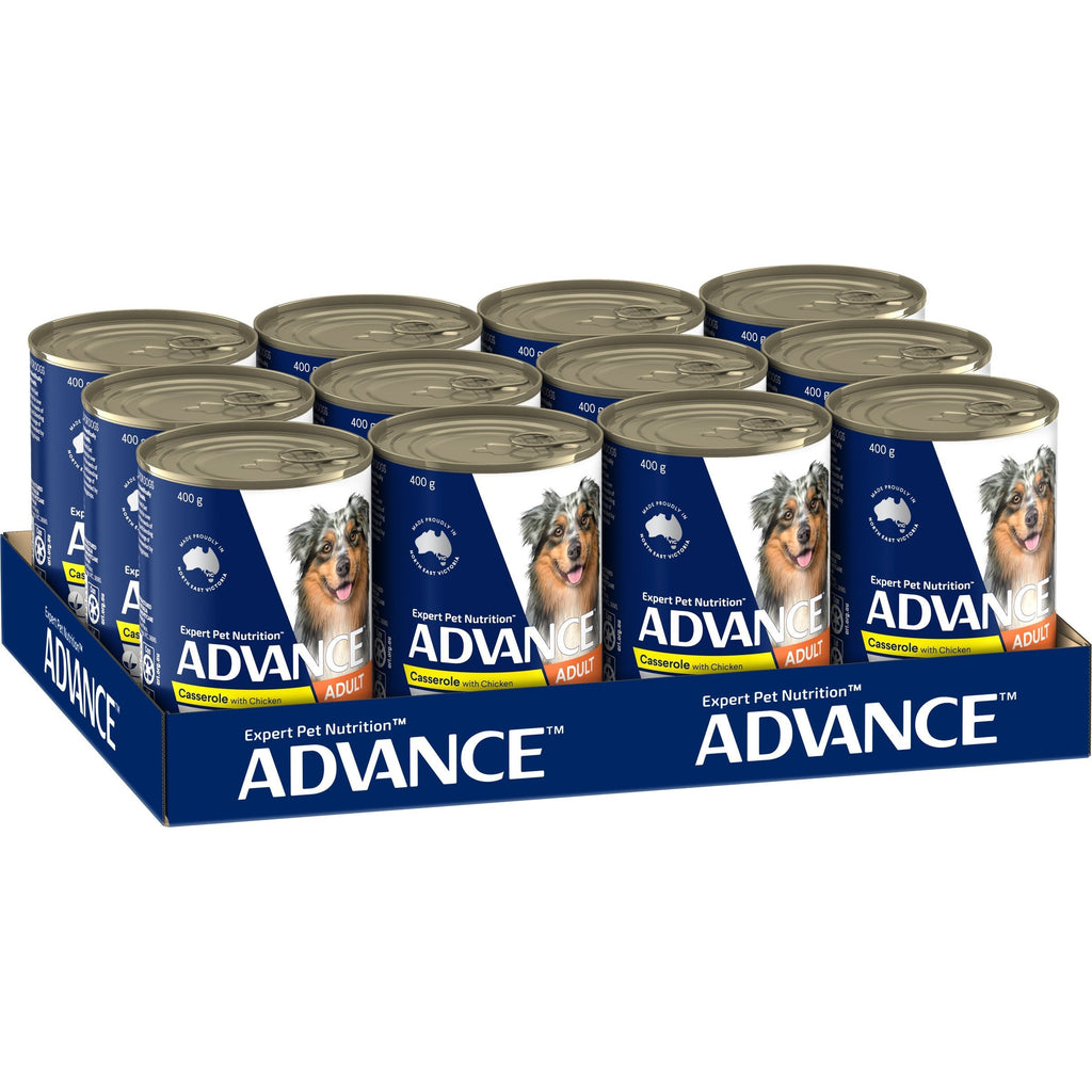 Advance Casserole with Chicken All Breed Wet Dog Food 400g x 12-Habitat Pet Supplies