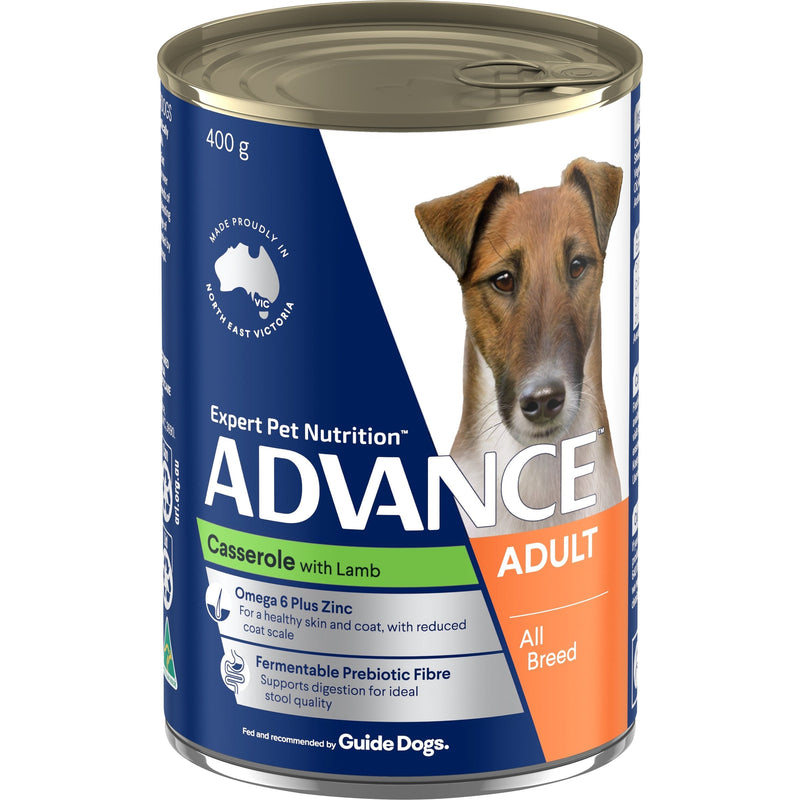 Advance Casserole with Lamb All Breed Adult Dog Wet Food 400g x 12