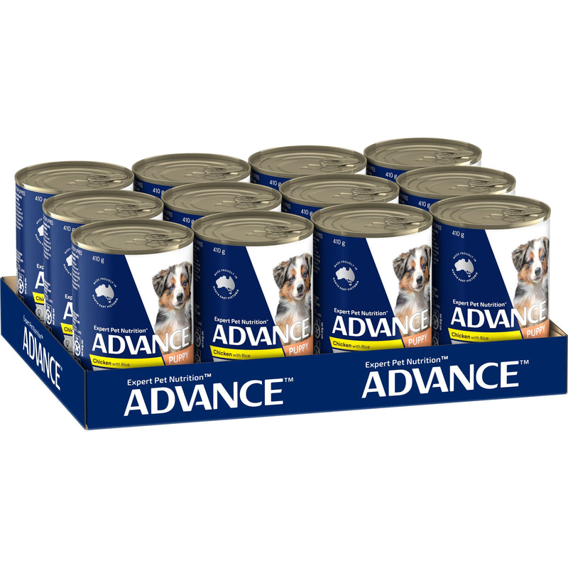 Advance Chicken and Rice All Breed Puppy Wet Food 410g x 12-Habitat Pet Supplies