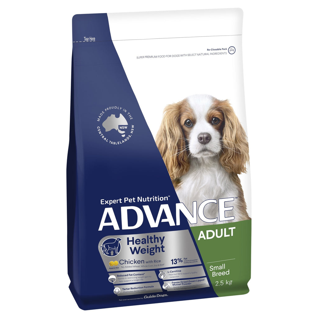 Advance Chicken and Rice Healthy Weight Small Breed Adult Dog Dry Food 2.5kg-Habitat Pet Supplies