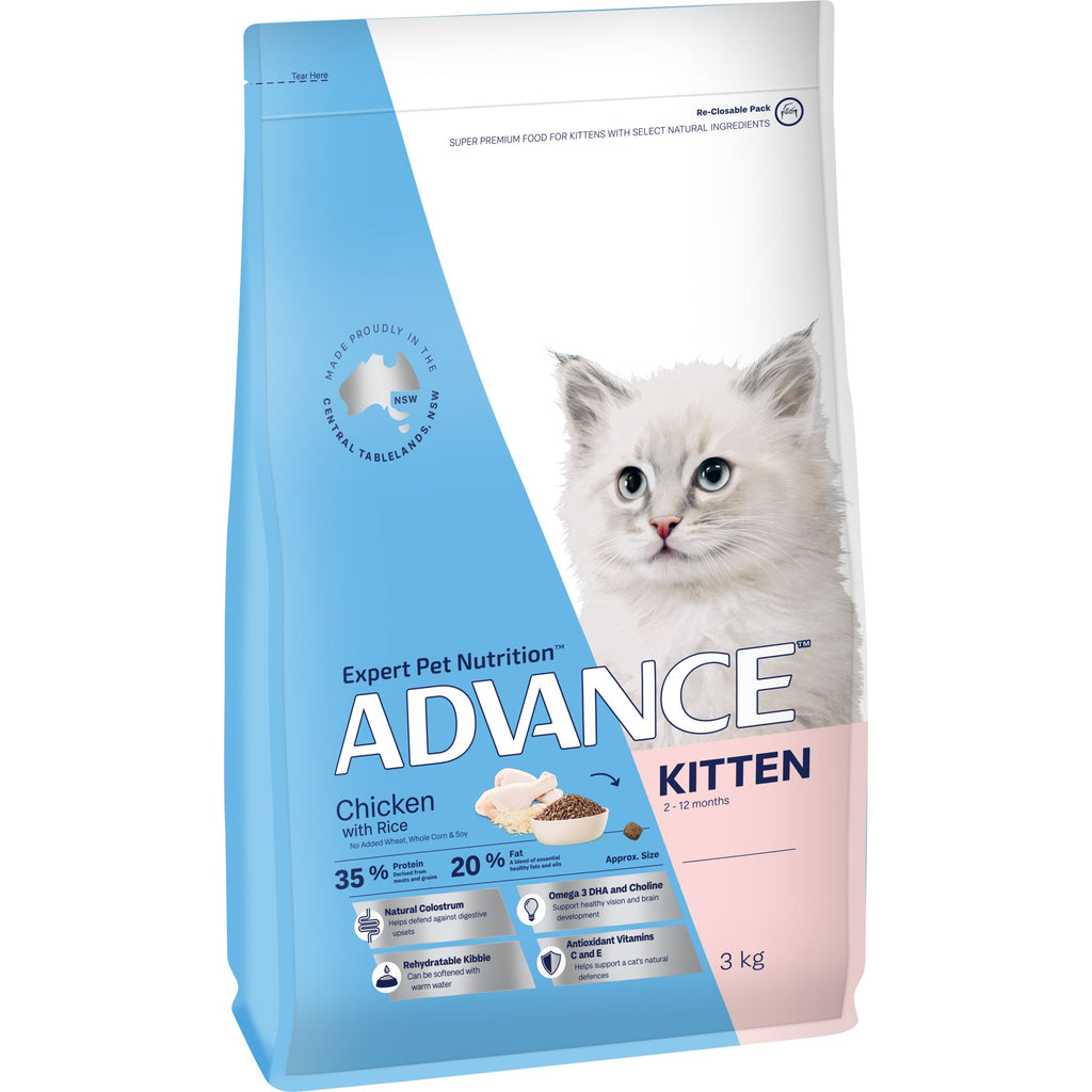Advance Chicken and Rice Kitten Dry Food 3kg^^^-Habitat Pet Supplies
