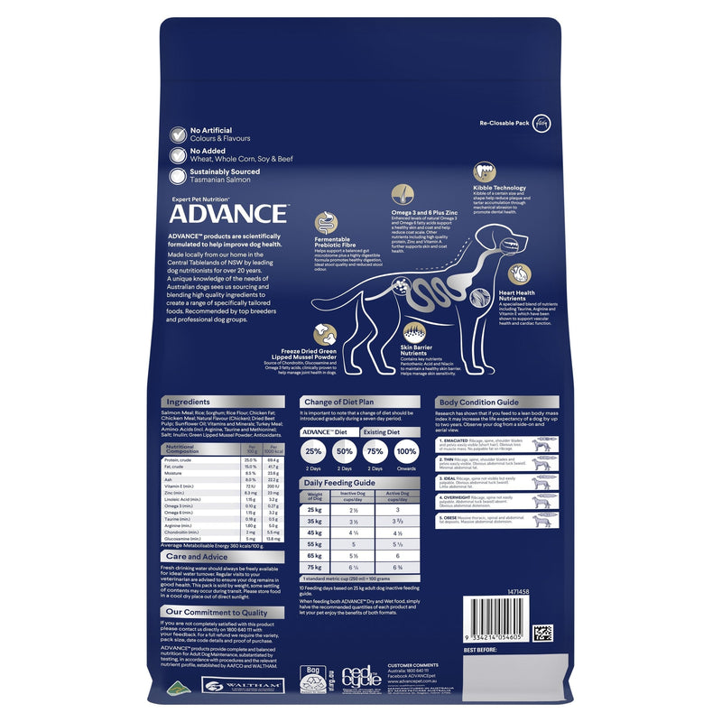 Advance Salmon and Rice Large Oodles Adult Dog Dry Food 2.5kg