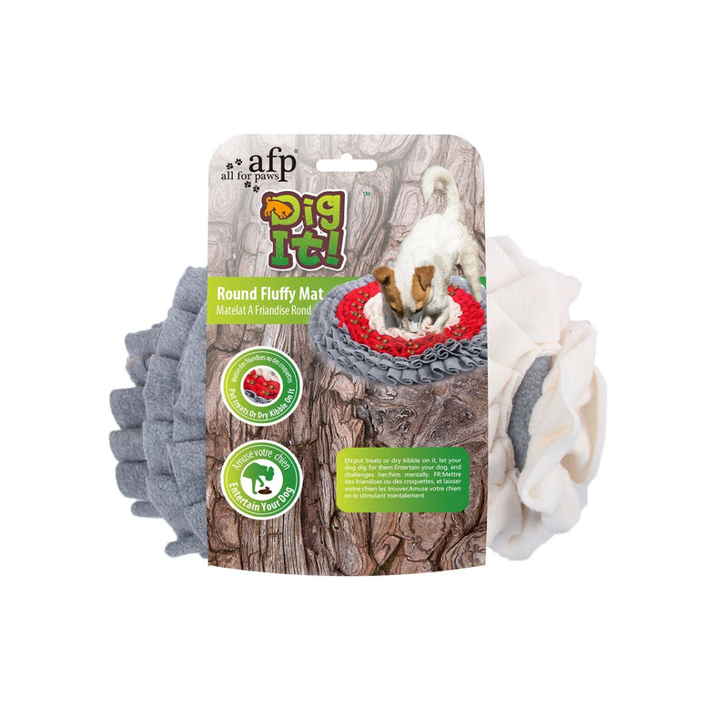 All For Paws Dig It Play and Treat Round Fluffy Snuffle Mat Dog Toy