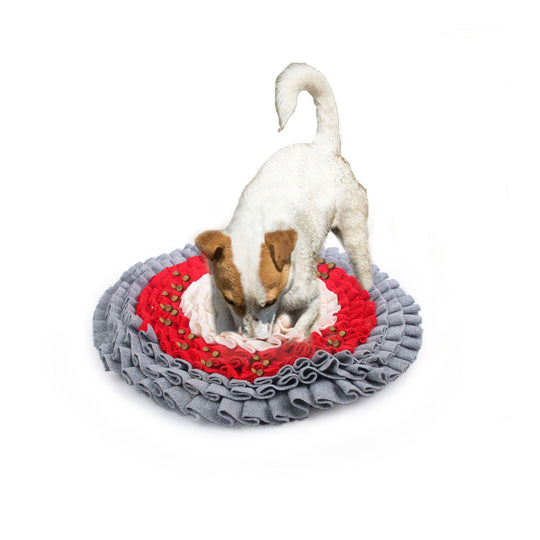All For Paws Dig It Play and Treat Round Fluffy Snuffle Mat Dog Toy