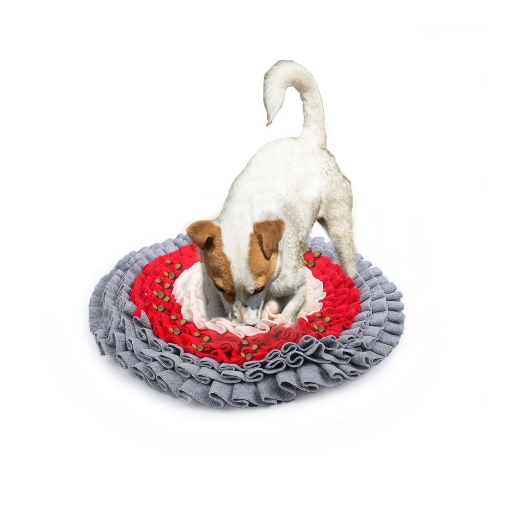 All For Paws Dig It Play and Treat Round Fluffy Snuffle Mat Dog Toy-Habitat Pet Supplies