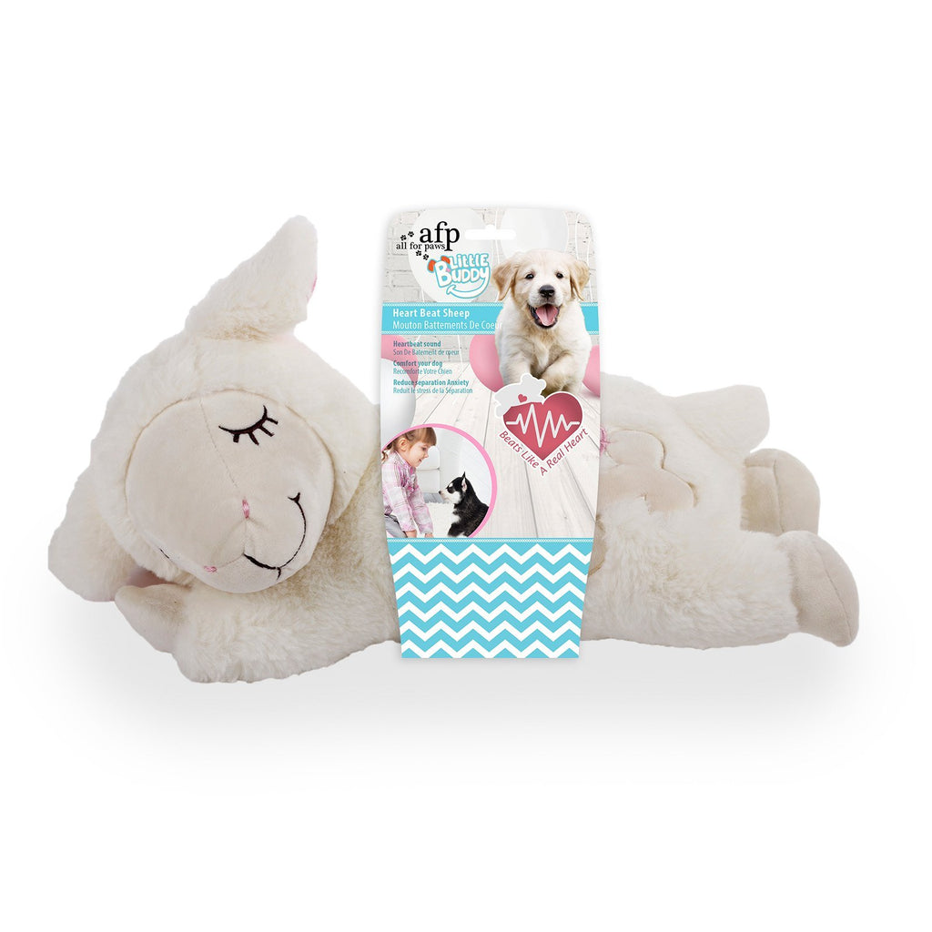 All For Paws Little Buddy Heartbeat Sheep Dog Toy-Habitat Pet Supplies