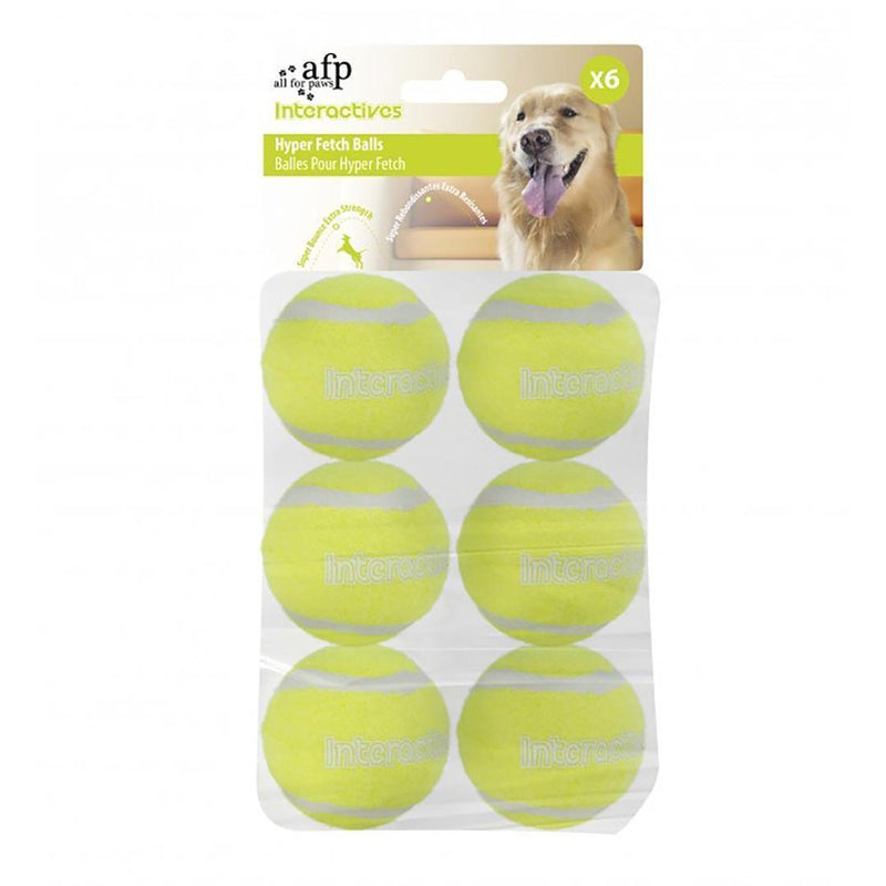 All for Paws Interactives Fetch Refill Balls 6 Pack Extra Bouncy Dog Toy-Habitat Pet Supplies