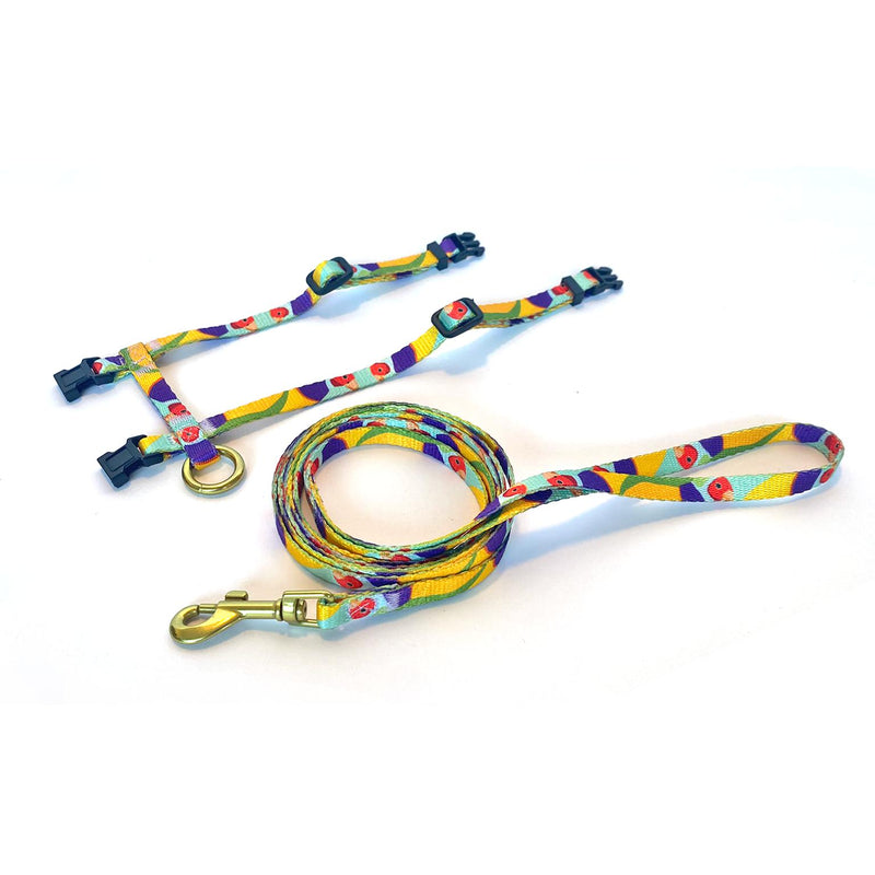 Anipal Gigi the Gouldian Finch Recycled Cat Harness and Lead Extra Small