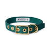 Animals in Charge All Weather Dog Collar Forest Green and Brass Extra Large***