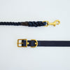 Animals in Charge All Weather Dog Collar Navy and Brass Large***