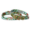 Animals in Charge Cafe Dog Collar Coastal Flower and Brass Extra Large***-Habitat Pet Supplies