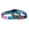 Animals in Charge Cafe Dog Collar Tropical Flower and Brass Medium***-Habitat Pet Supplies