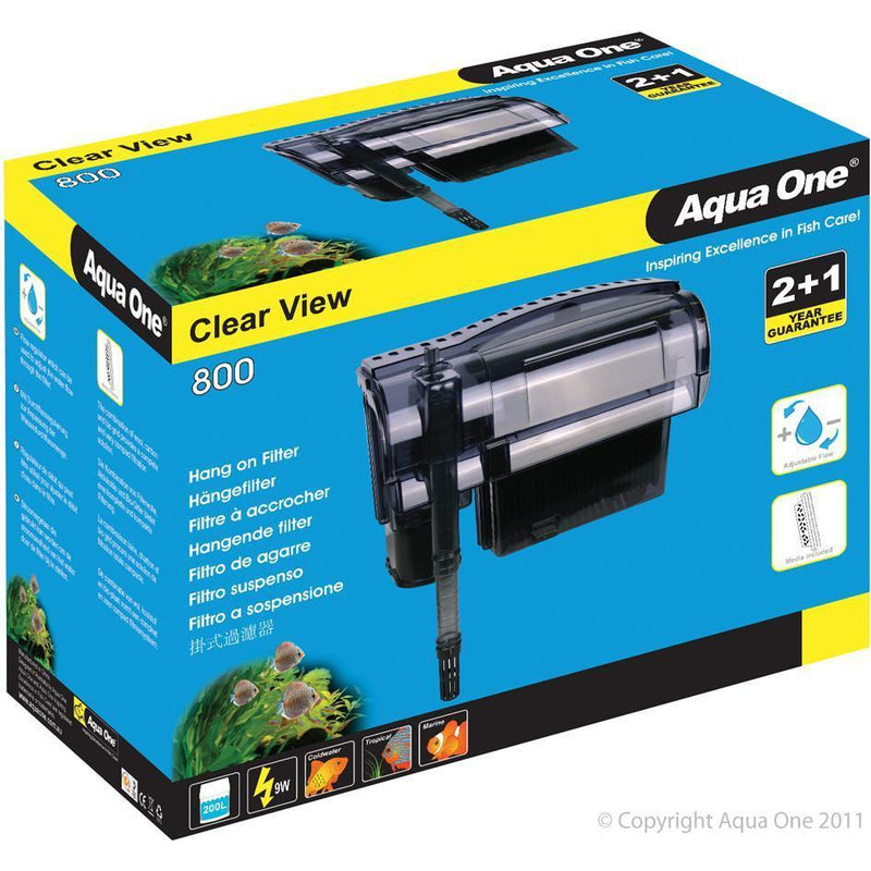 Aqua One Clear View 800 Hang On Filter-Habitat Pet Supplies