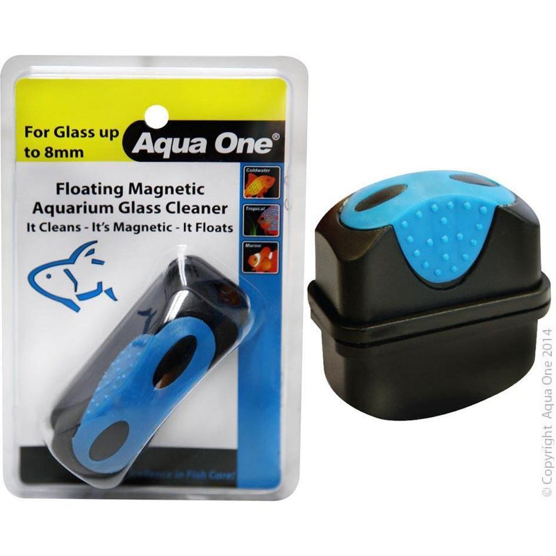 Aqua One Floating Magnetic Aquarium Glass Cleaner Medium-Habitat Pet Supplies