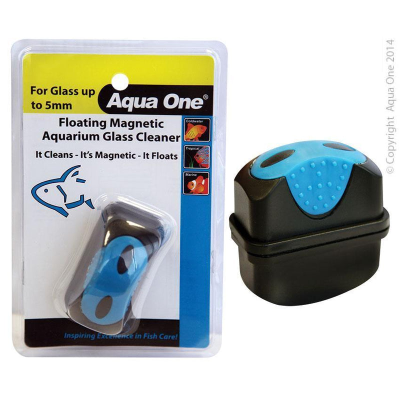 Aqua One Floating Magnetic Aquarium Glass Cleaner Small-Habitat Pet Supplies