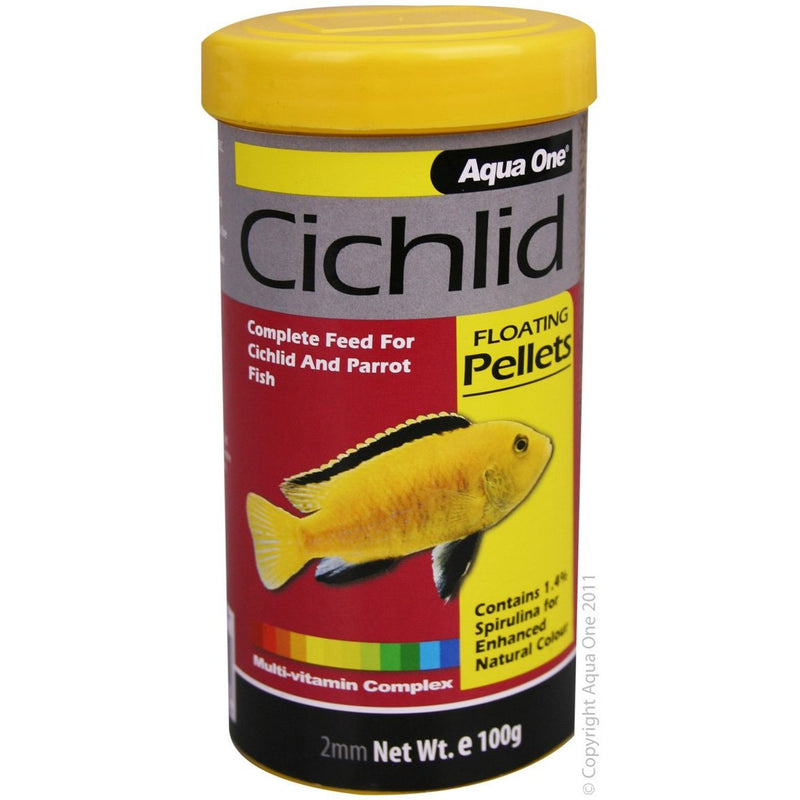 Aqua One Food Cichlid Floating Pellets 100g-Habitat Pet Supplies
