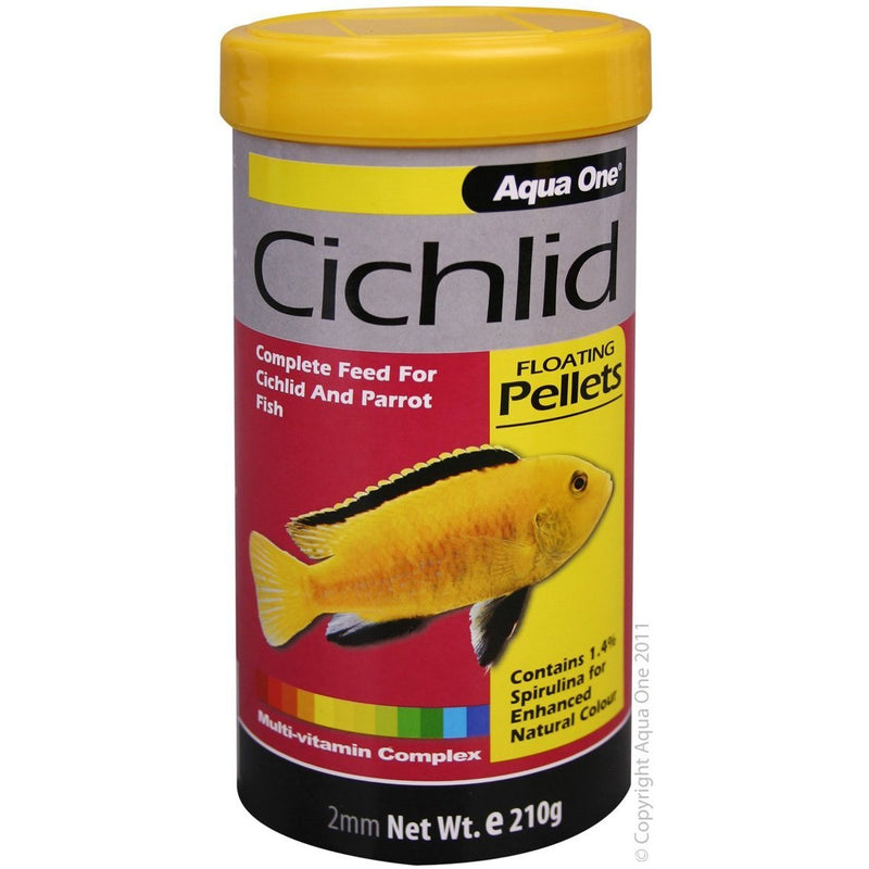 Aqua One Food Cichlid Floating Pellets 210g-Habitat Pet Supplies