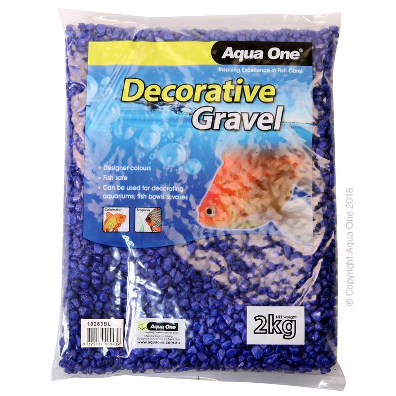 Aqua One Gravel Deep Blue 2kg-Habitat Pet Supplies