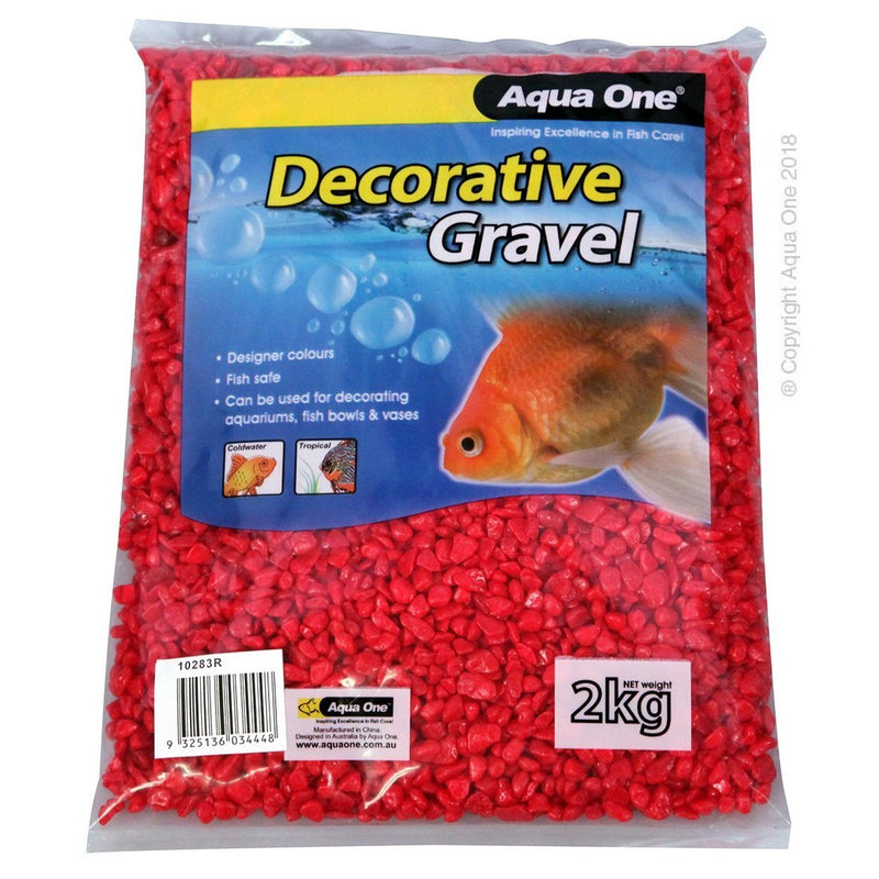 Aqua One Gravel Red 2kg-Habitat Pet Supplies