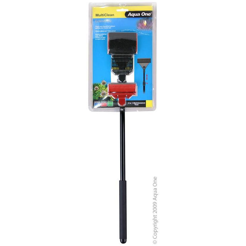 Aqua One MultiClean Extendable Fish Tank Maintenance Tool-Habitat Pet Supplies