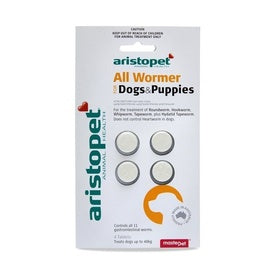 Aristopet All Wormer Tablets for Dogs and Puppies 4 Pack-Habitat Pet Supplies