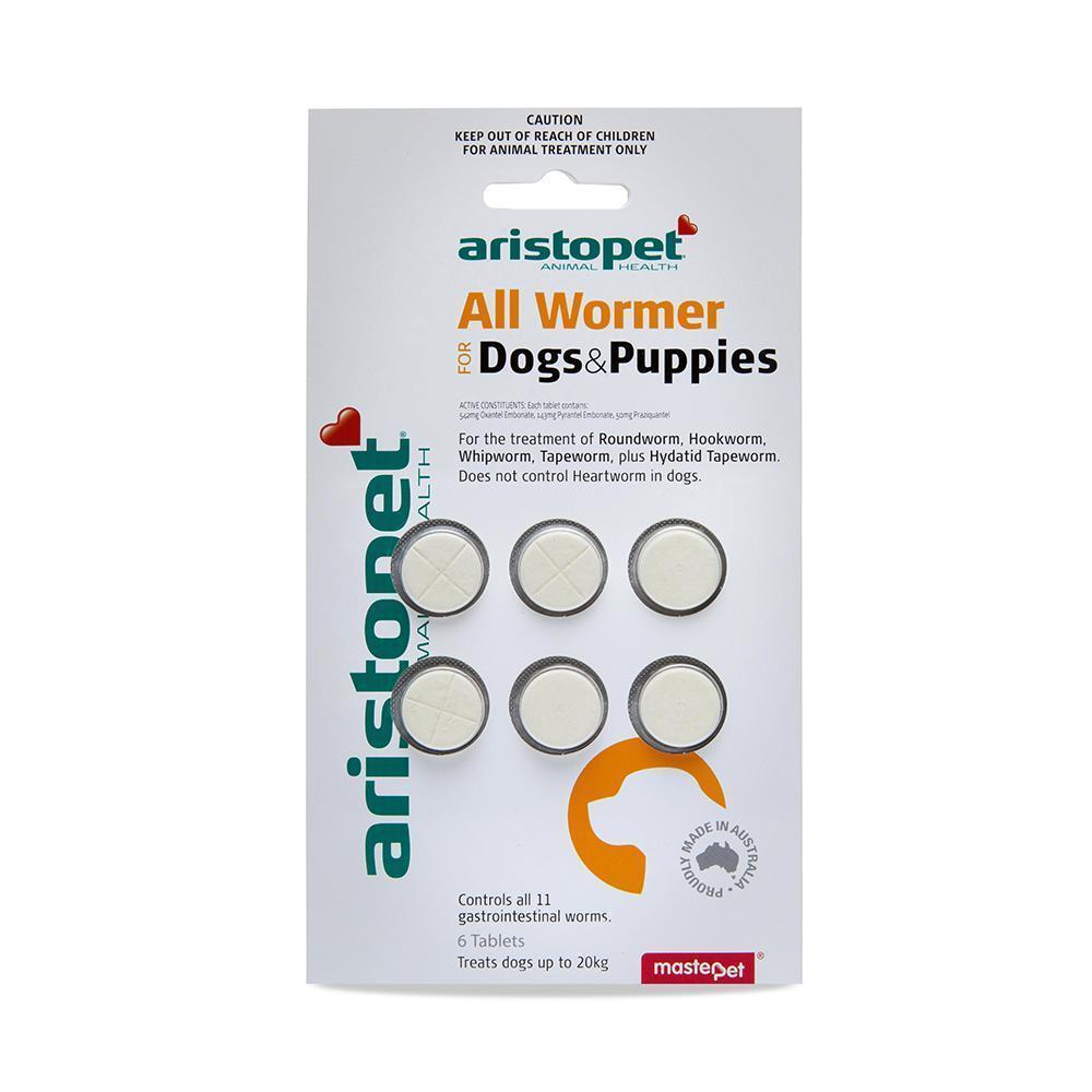 Aristopet All Wormer Tablets for Dogs and Puppies 6 Pack-Habitat Pet Supplies