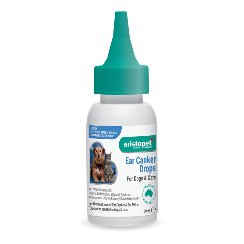 Aristopet Ear Canker Drops for Dogs and Cats 50ml-Habitat Pet Supplies
