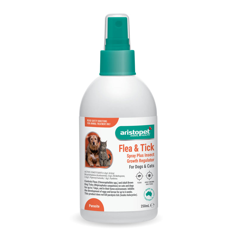 Aristopet Flea and Tick Spray for Dogs and Cats 250ml-Habitat Pet Supplies