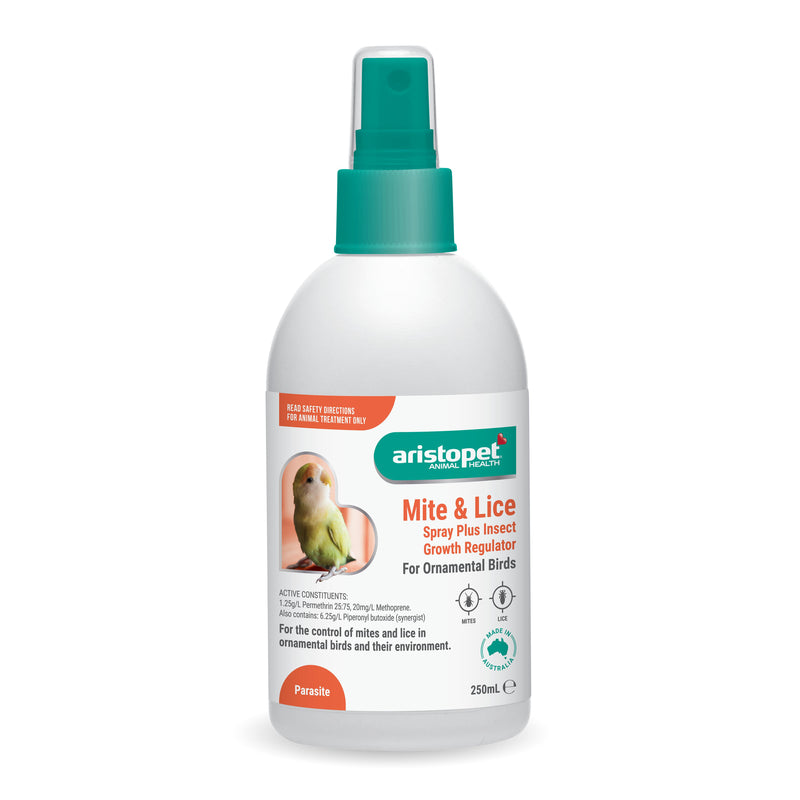 Aristopet Mite and Lice Spray for Ornamental Birds 125ml-Habitat Pet Supplies