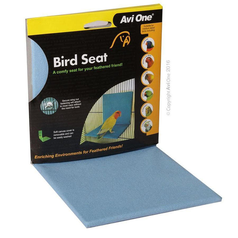 Avi One Bird Seat with Blue Fabric Cover-Habitat Pet Supplies