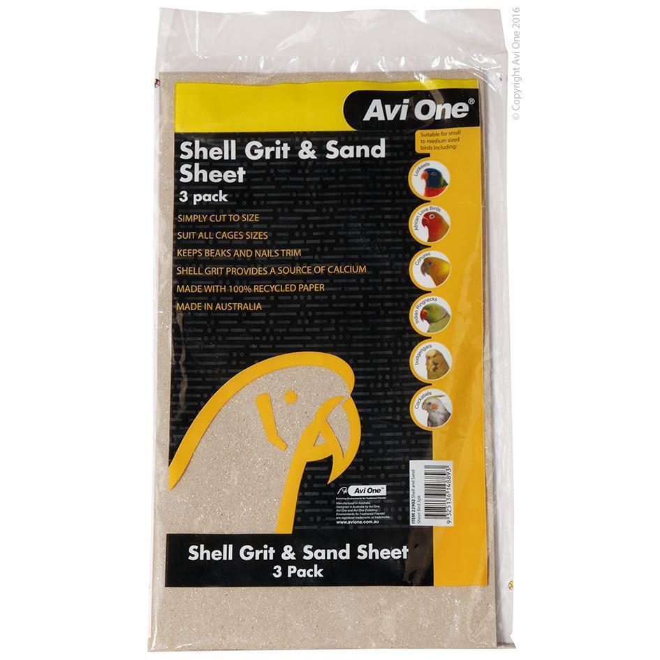 Avi One Bird Shell Grit and Sand Sheet 3 Pack***-Habitat Pet Supplies