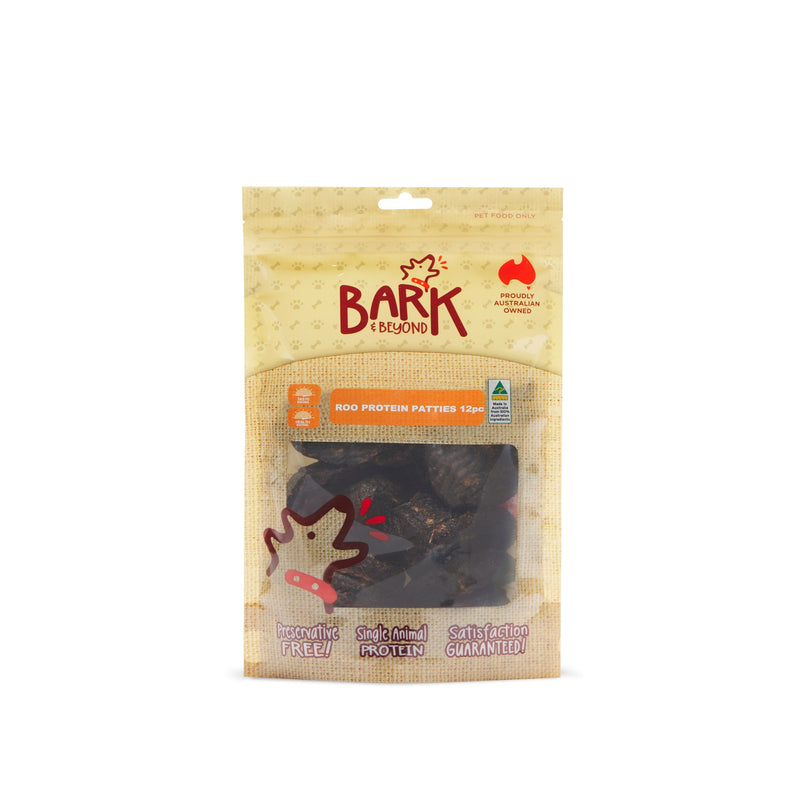 Bark and Beyond Kangaroo Protein Patties Dog Treats 12 Pack^^^-Habitat Pet Supplies