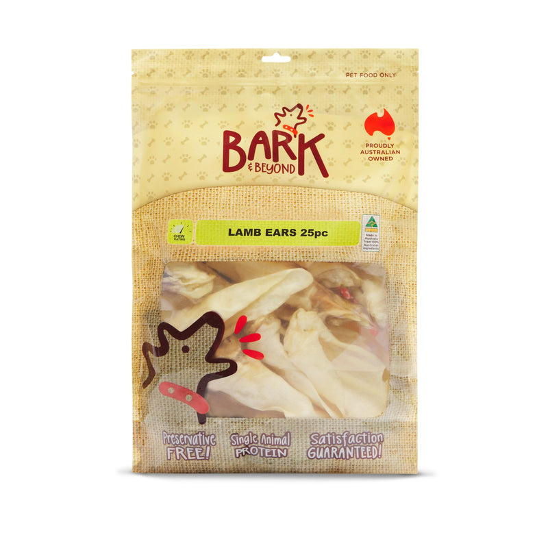Bark and Beyond Lamb Ears Dog Treats 25 Pack^^^-Habitat Pet Supplies
