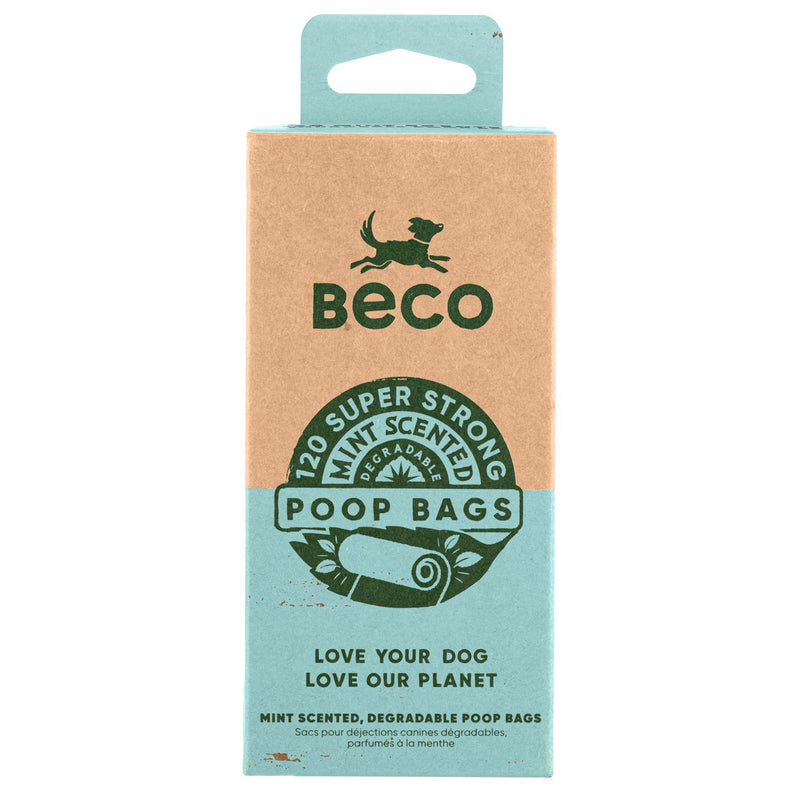 Beco Eco-Friendly Degradable Mint Scented Dog Poop Bags 120pk (+_+)-Habitat Pet Supplies