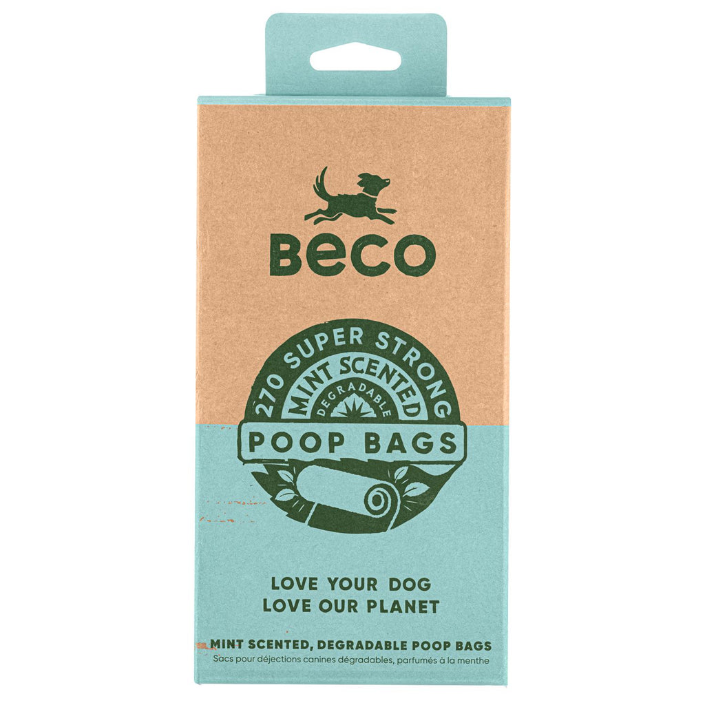 Beco Eco-Friendly Degradable Mint Scented Dog Poop Bags 270pk-Habitat Pet Supplies