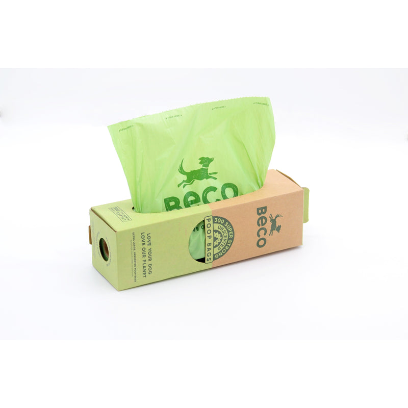Beco Super Strong Unscented Extra Large Single Roll Dog Poop Bags 300pk (+_+)