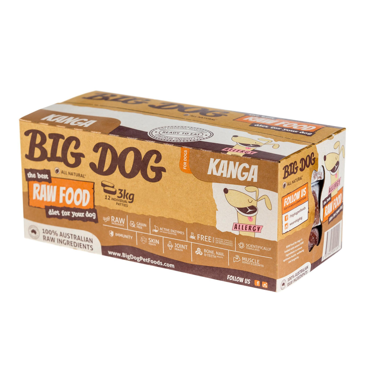 Big Dog BARF Kangaroo Raw Dog Food 3kg Habitat Pet Supplies