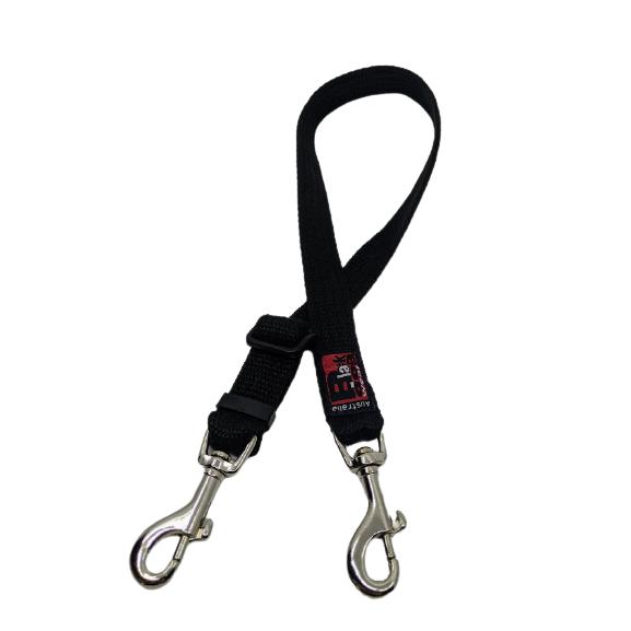 Black Dog Wear Adjustable Double Snap Lead Regular 70-120cm Long 25mm***-Habitat Pet Supplies