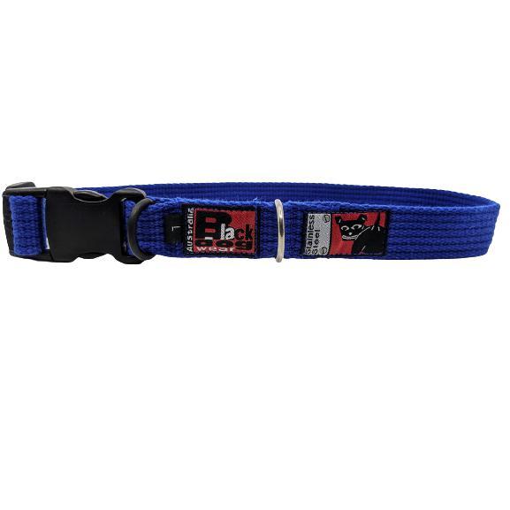 Black Dog Wear Standard Collar 38-61cm Large Blue 25mm***-Habitat Pet Supplies