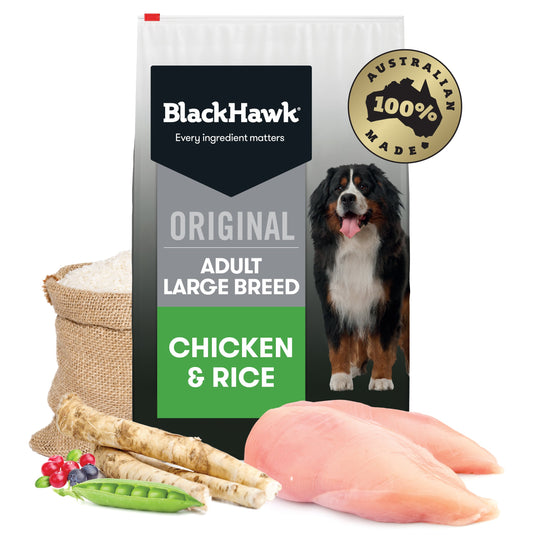 Black Hawk Chicken and Rice Large Breed Dry Dog Food 20kg ^._.^
