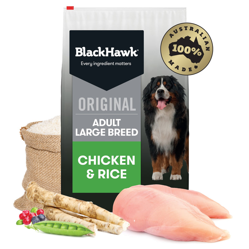 Black Hawk Chicken and Rice Large Breed Dry Dog Food 20kg-Habitat Pet Supplies